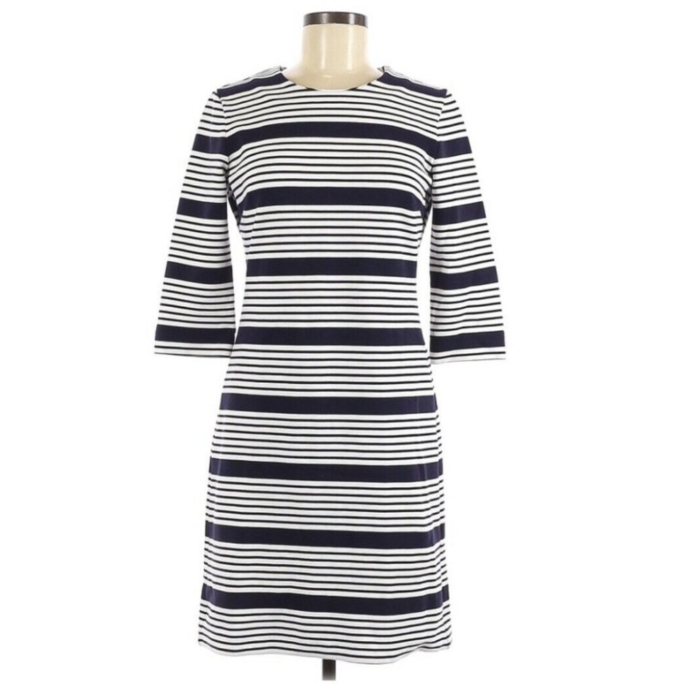 Banana Republic Blue & White Striped Career Dress